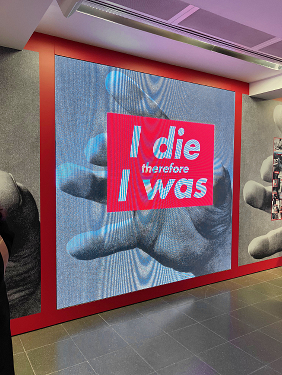 Barbara Kruger exhibition I die therefore I was